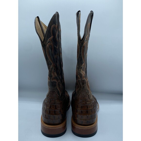 Horse Power Boots HP1070 Men 11 EE Brown Nile Crocodile Print Western Square Toe main image 10